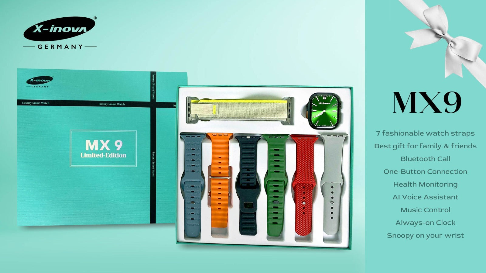 X-Inova MX9 limited edition With 7 straps (Waterproof)